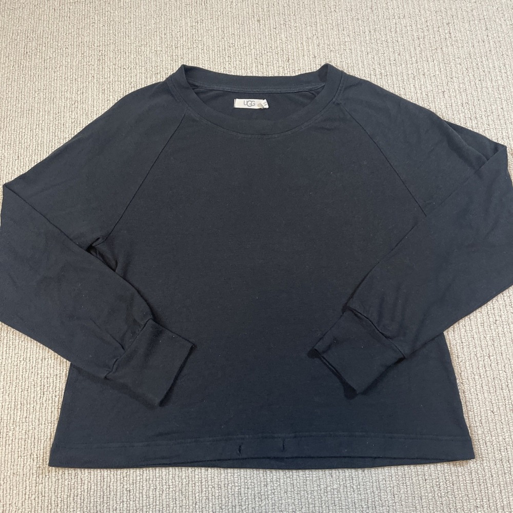 UGG Women's Small Gable Loungewear Top Knit Fabric Black